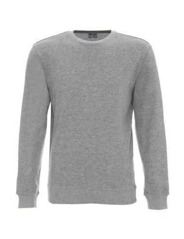 GEFFER HERREN-SWEATSHIRT 600 HELLGRAU MELANGE, Siebdruck, Logo-Stickerei