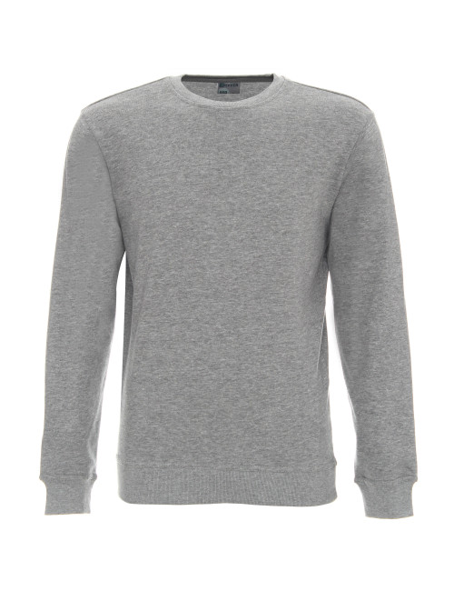 GEFFER HERREN-SWEATSHIRT 600 HELLGRAU MELANGE, Siebdruck, Logo-Stickerei