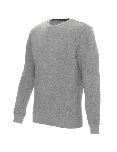 GEFFER HERREN-SWEATSHIRT 600 HELLGRAU MELANGE, Siebdruck, Logo-Stickerei