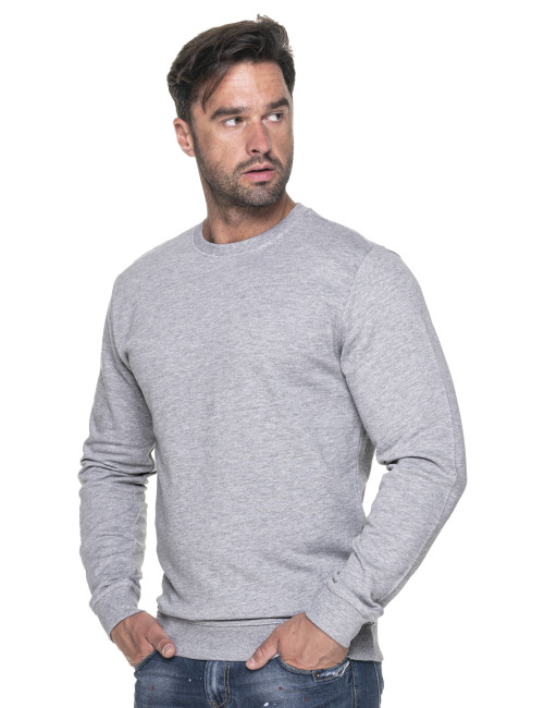 GEFFER Men`s Sweatshirt 600 LIGHT GRAY MELANGE print silkscreen logo embroidery