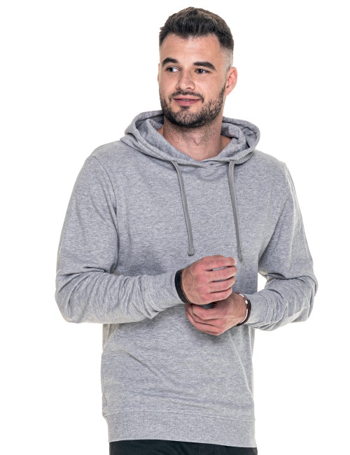 Geffer BLUZA MĘSKA 621 JASNY SZARY MELANŻ z logo firmy dla pracowników