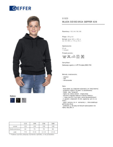 Kinder-Sweatshirt 629 schwarz Geffer