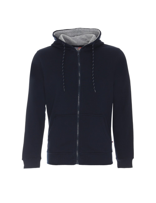 Promostars Herren SWEATSHIRT WAFFLE MARINEBLAU Stickerei Siebdruck Logo DTF-Druck