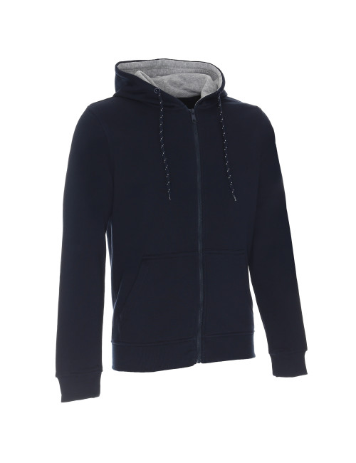 Promostars Herren SWEATSHIRT WAFFLE MARINEBLAU Stickerei Siebdruck Logo DTF-Druck