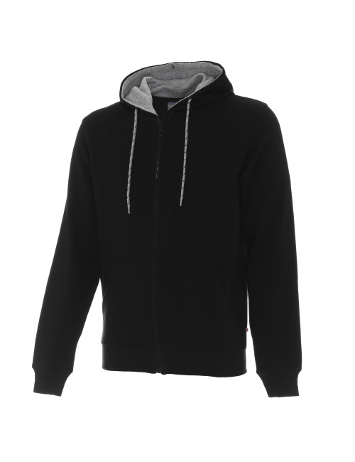 Promostars Herren SWEATSHIRT WAFFLE BLACK Stickerei DTF-Drucklogo für Unternehmen