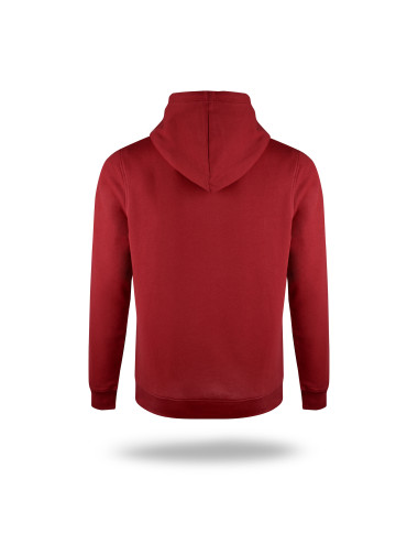 Promostars Men`s SWEATSHIRT WAFFLE DARK RED Embroidery silkscreen logo