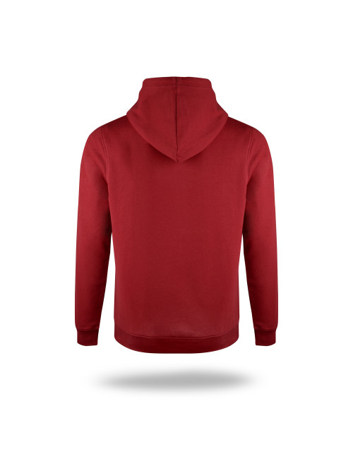 Promostars Men`s SWEATSHIRT WAFFLE DARK RED Embroidery silkscreen logo