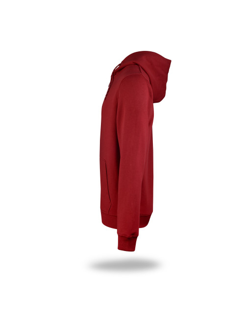 Promostars Men`s SWEATSHIRT WAFFLE DARK RED Embroidery silkscreen logo