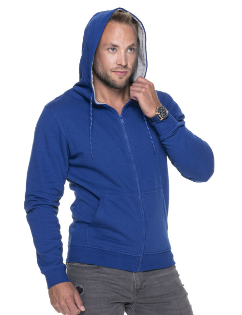 Promostars Men`s SWEATSHIRT WAFFLE CORNFLOWER embroidery DTG print silkscreen logo