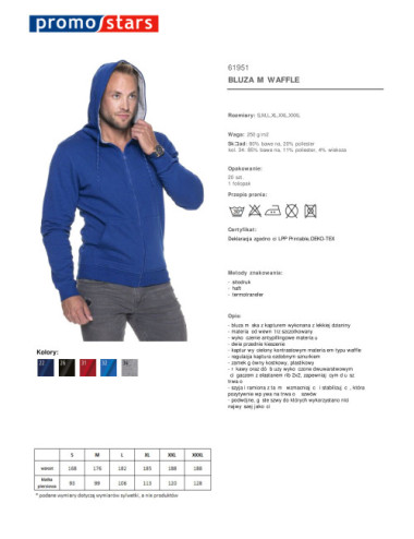 Kornblumenblaues Waffel-Sweatshirt für Herren von Promostars