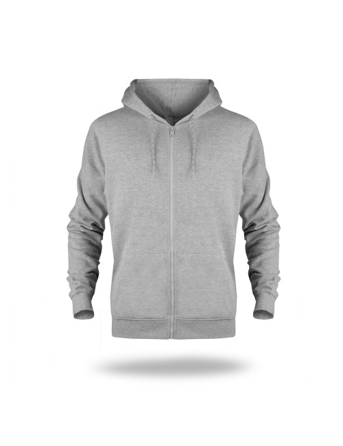 Promostars HERREN-SWEATSHIRT WAFFLE HELLGRAU MELANGE Stickerei-Transferdruck