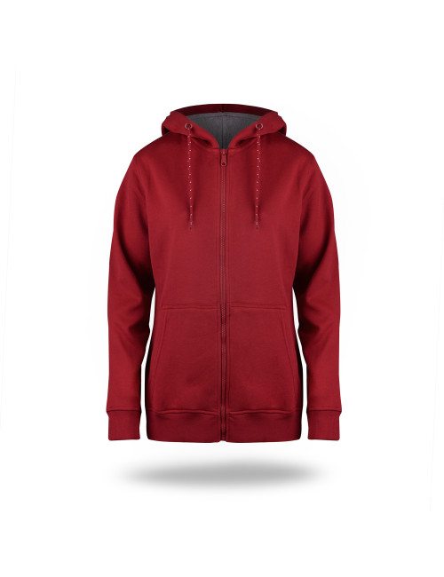 Promostars Women`s SWEATSHIRT COOKIE DARK RED logo silkscreen print