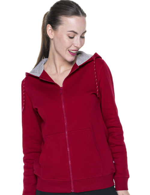 Promostars Women`s SWEATSHIRT COOKIE DARK RED logo silkscreen print