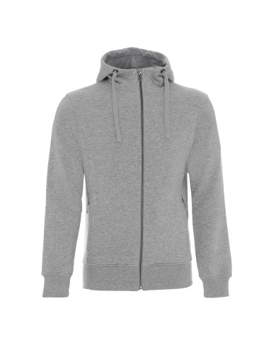 CRIMSON CUT HERREN-SWEATSHIRT BISON HELLGRAU MELANGE, gesticktes Siebdruck-Logo