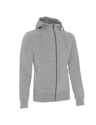 CRIMSON CUT HERREN-SWEATSHIRT BISON HELLGRAU MELANGE, gesticktes Siebdruck-Logo