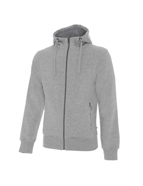 CRIMSON CUT HERREN-SWEATSHIRT BISON HELLGRAU MELANGE, gesticktes Siebdruck-Logo