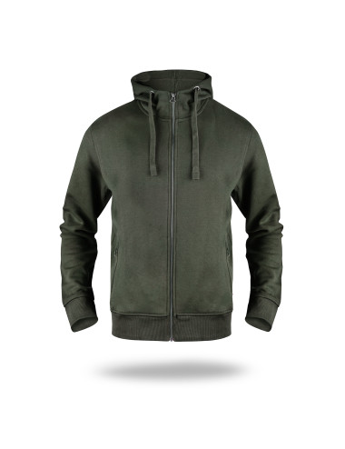 CRIMSON CUT HERREN-SWEATSHIRT BISON FOREST GREEN, Stickerei, Siebdruck, Logo-Druck