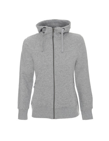 CRIMSON CUT SWEATSHIRT Women`s LADIES` BISON LIGHT GRAY MELANGE print embroidery