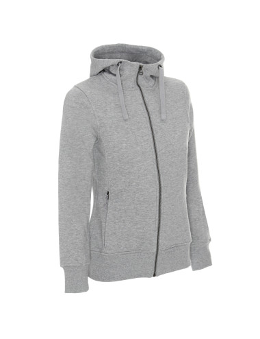 CRIMSON CUT Damen-SWEATSHIRT LADIES` BISON HELLGRAU MELANGE mit Aufdruck und Stickerei