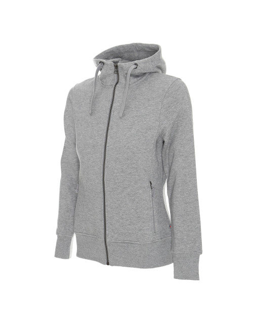 CRIMSON CUT BLUZA Damska LADIES' BISON JASNY SZARY MELANŻ nadruk haft