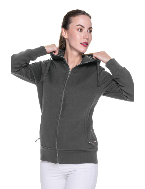 Crimson cut Women`s SWEATSHIRT LADIES` BISON GRAY print transfer embroidery