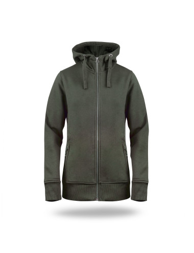 CRIMSON CUT Damen SWEATSHIRT LADIES` BISON FOREST GREEN Logo-Stickerei