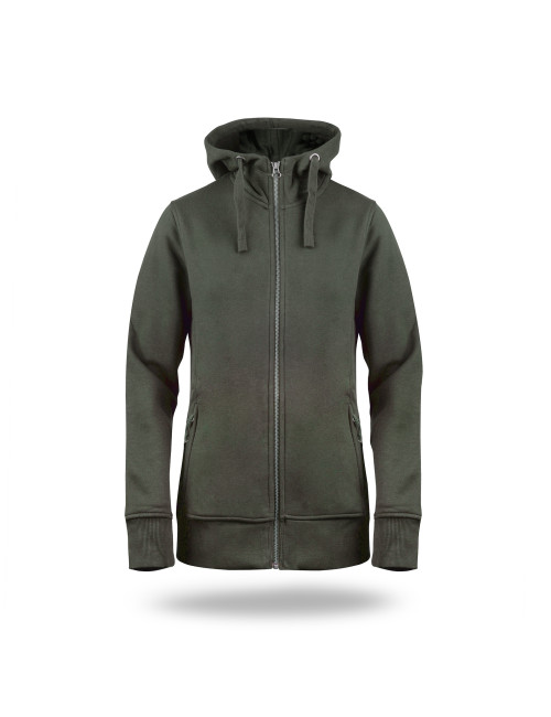 CRIMSON CUT Damen SWEATSHIRT LADIES` BISON FOREST GREEN Logo-Stickerei