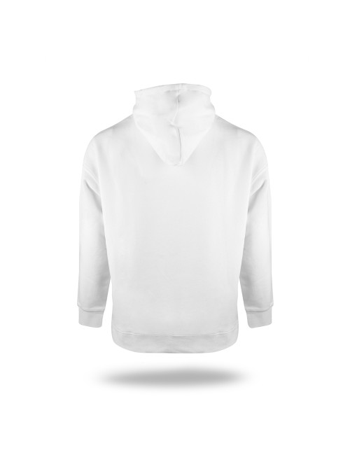 Crimson geschnittenes HERREN-SWEATSHIRT BUFFALO WHITE mit Stickerei und Logo-Transfer