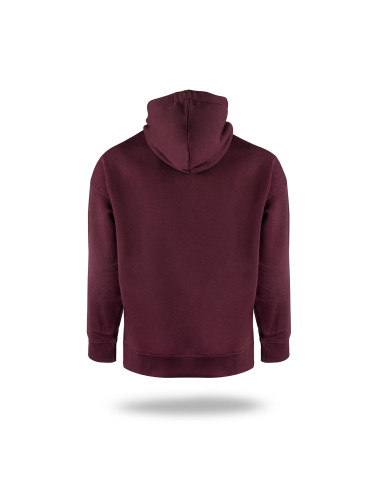 Karminrot geschnittenes HERREN-SWEATSHIRT BUFFALO RED WINE mit eigener Stickerei