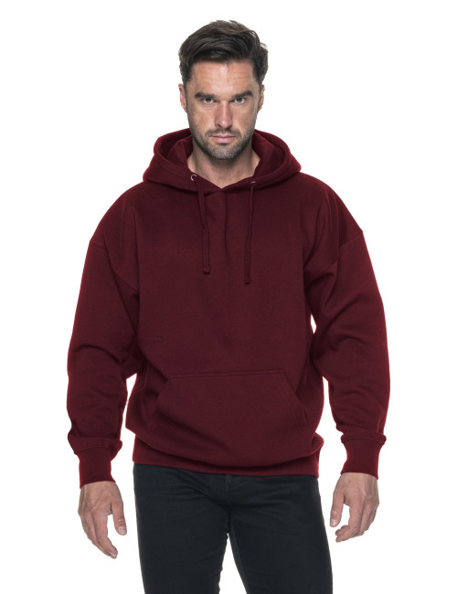 Karminrot geschnittenes HERREN-SWEATSHIRT BUFFALO RED WINE mit eigener Stickerei