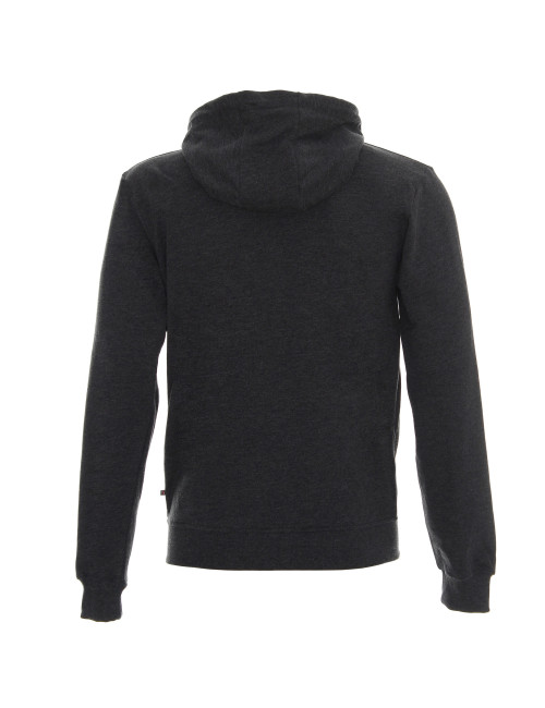 Promostars BLUZA Męska HOODY CIEMNY SZARY MELANŻ haft sitodruk logo