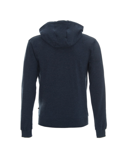 Promostars BLUZA Męska HOODY GRANATOWY MELANŻ/BIAŁY z haft logo