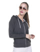 Promostars Damen SWEATSHIRT LADIES` HOODY DARK GREY MELANGE mit Logodruck