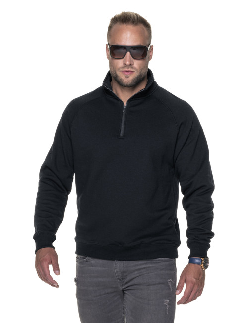 Promostars Herren SWEATSHIRT ZIPPER SCHWARZ Stickerei Siebdruck DTG Logodruck