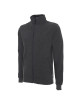Promostars Herren SWEATSHIRT OPEN DARK GREY MELANGE Stickerei Siebdruck