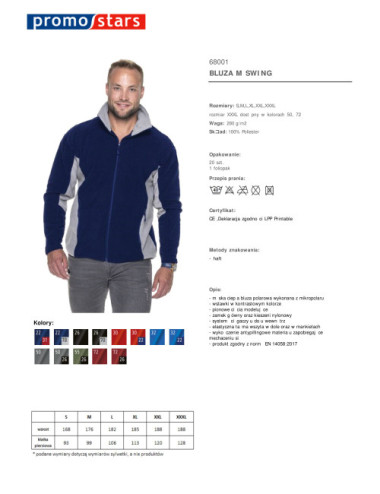 Swing-Sweatshirt für Herren, Marineblau/Hellgrau, Promostars