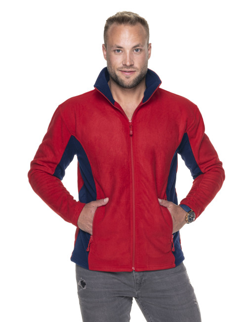 Promostars BLUZA Męska SWING CZERWONY/GRANATOWY haft nadruk logo firmy