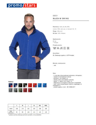 Swing-Sweatshirt für Herren, Kornblumenblau/Marineblau Promostars
