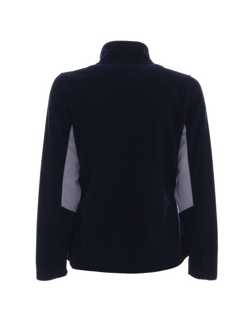 Promostars Damen SWEATSHIRT LADIES` SWING NAVY BLAU/HELLGRAU mit Logo-Stickerei