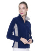 Promostars Damen SWEATSHIRT LADIES` SWING NAVY BLAU/HELLGRAU mit Logo-Stickerei