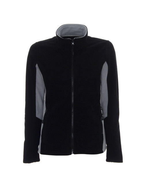 Promostars Damen SWEATSHIRT LADIES` SWING SCHWARZ/HELLGRAU mit Logodruck