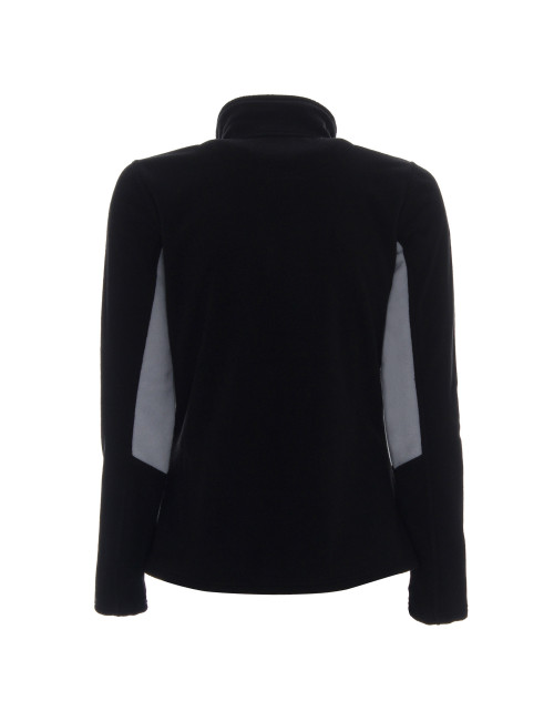 Promostars Damen SWEATSHIRT LADIES` SWING SCHWARZ/HELLGRAU mit Logodruck