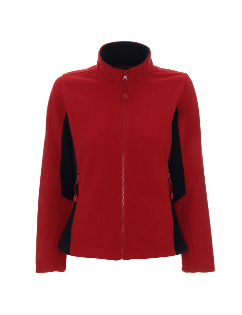 Promostars Damen SWEATSHIRT LADIES` SWING ROT/NAVY BLAU mit Aufdruck und Stickerei