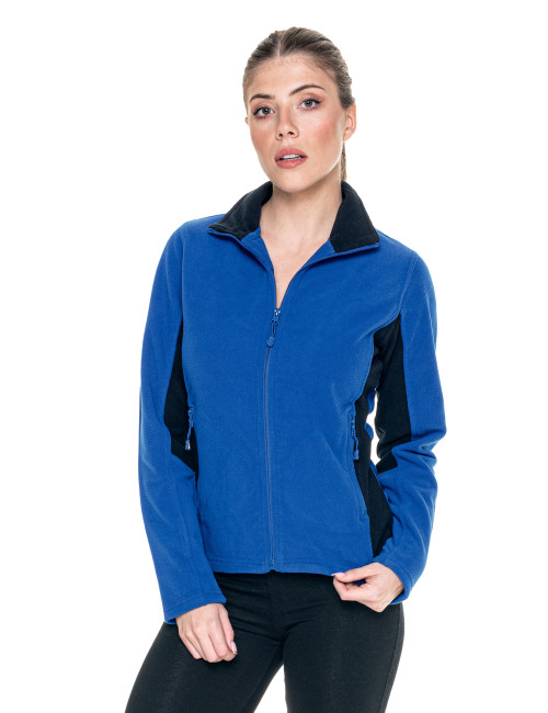 Promostars Damen-SWEATSHIRT LADIES` SWING CROWN BROWN/NAVY mit Logo-Aufdruck