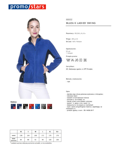 Promostars Damen-SWEATSHIRT LADIES` SWING CROWN BROWN/NAVY mit Logo-Aufdruck