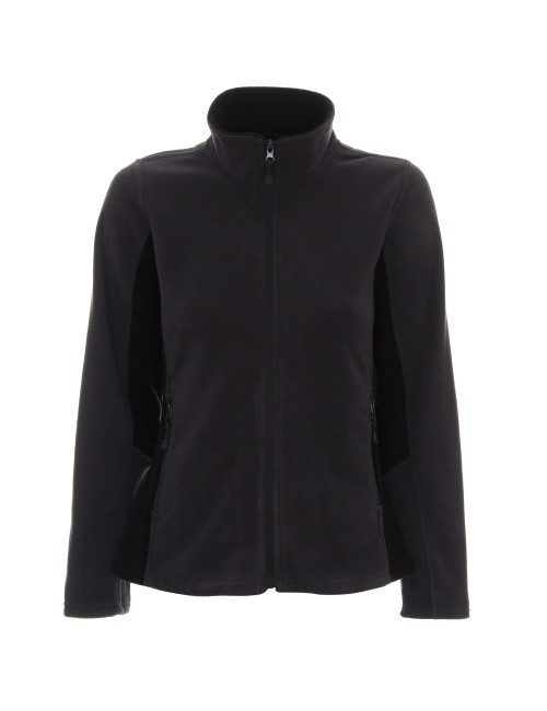 Promostars Women`s Sweatshirt LADIES` SWING GRAY/BLACK silkscreen logo embroidery