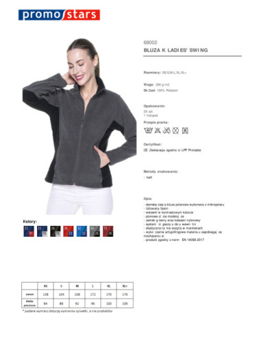 Women`s ladies` swing gray/black sweatshirt Promostars