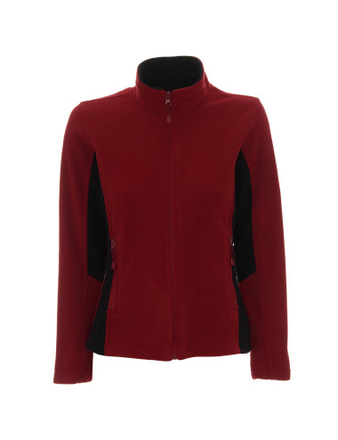 Promostars Damen SWEATSHIRT LADIES` SWING BURGUNDY/BLACK Logodruck und Stickerei