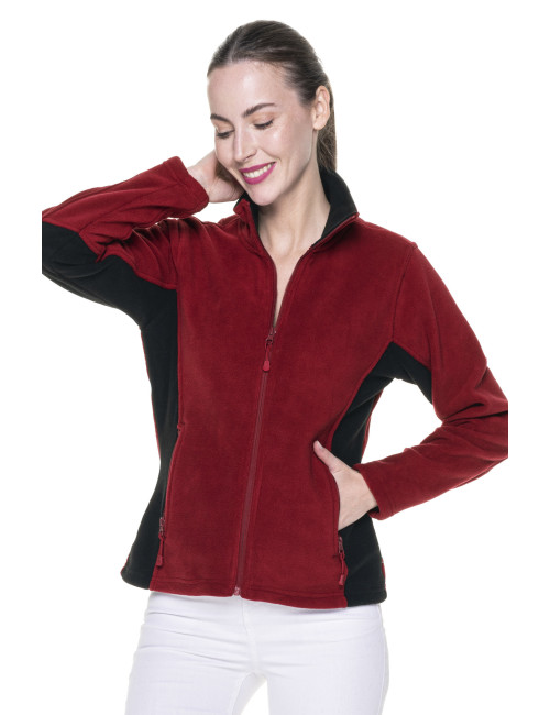 Promostars Women`s SWEATSHIRT LADIES` SWING BURGUNDY/BLACK printed logo embroidery