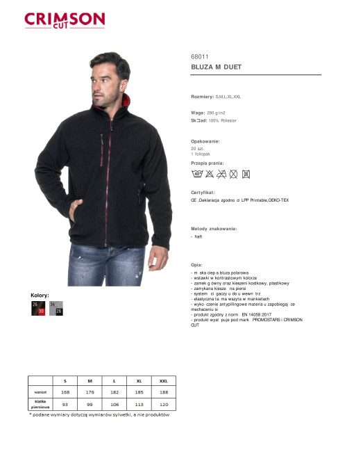 Promostars DUET SWEATSHIRT Herren SCHWARZ/ROT bedrucktes, gesticktes Siebdruck-Logo